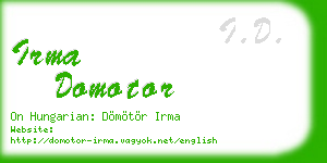 irma domotor business card