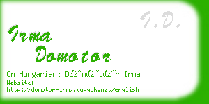 irma domotor business card